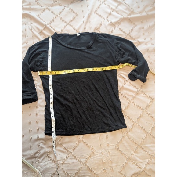 ISABEL MARANT Étoile Scoop Neck 3/4 sleeve dark army green shirt 100% linen Sz S - Picture 7 of 8